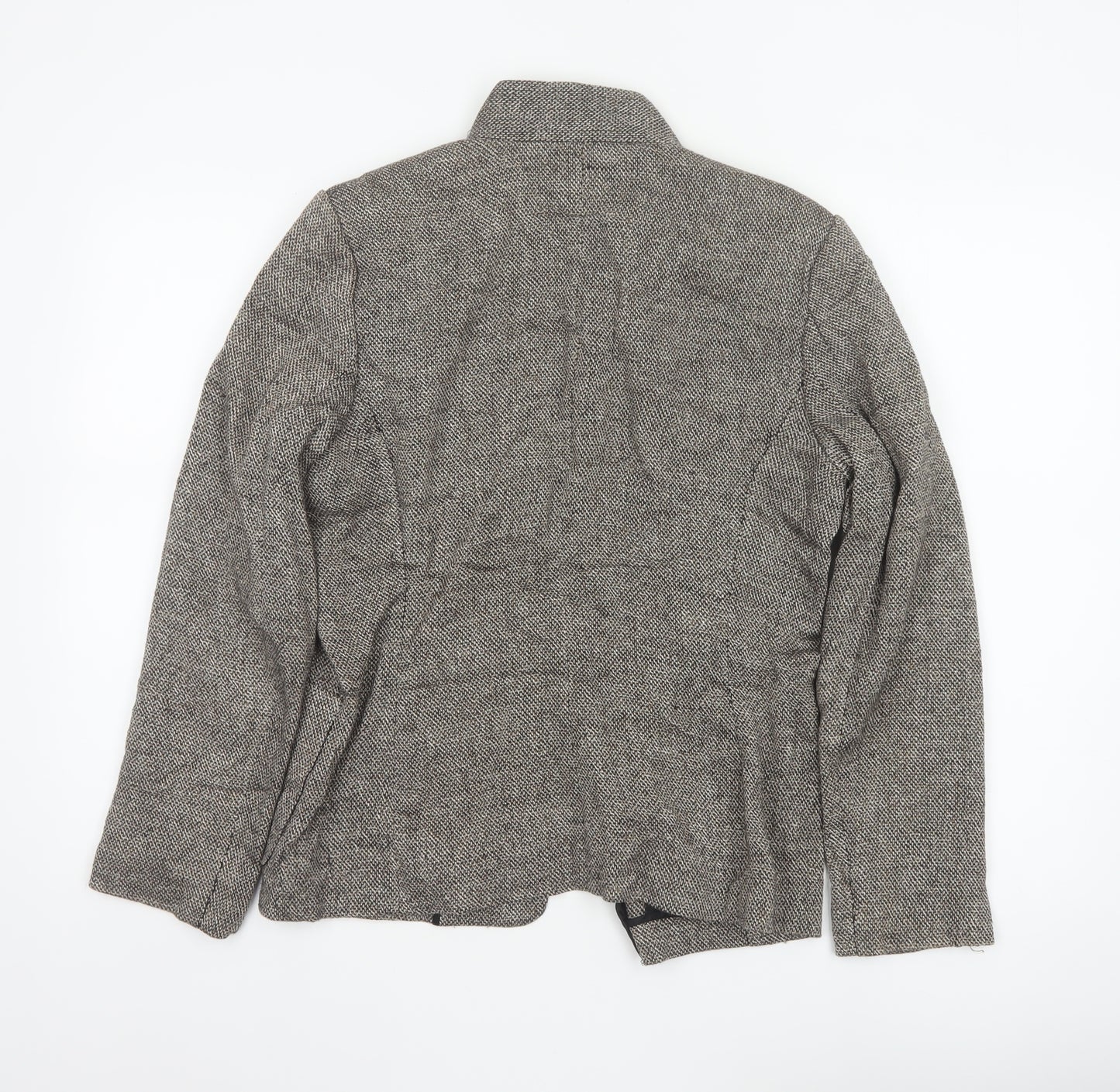 Kasper Women’s Grey Linen Blend Open Front Tweed Jacket Size 8