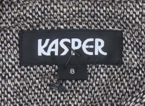 Kasper Women’s Grey Linen Blend Open Front Tweed Jacket Size 8