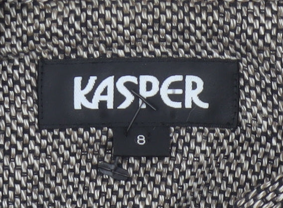 Kasper Women’s Grey Linen Blend Open Front Tweed Jacket Size 8