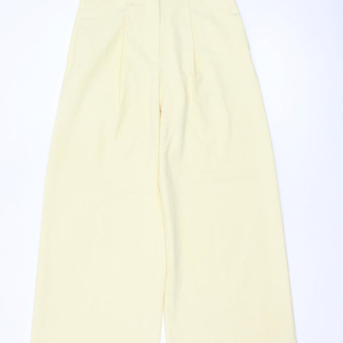 Marks and Spencer Women Yellow Size 6 Wide Leg Pleated Trousers