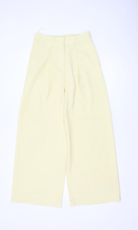 Marks and Spencer Women Yellow Size 6 Wide Leg Pleated Trousers