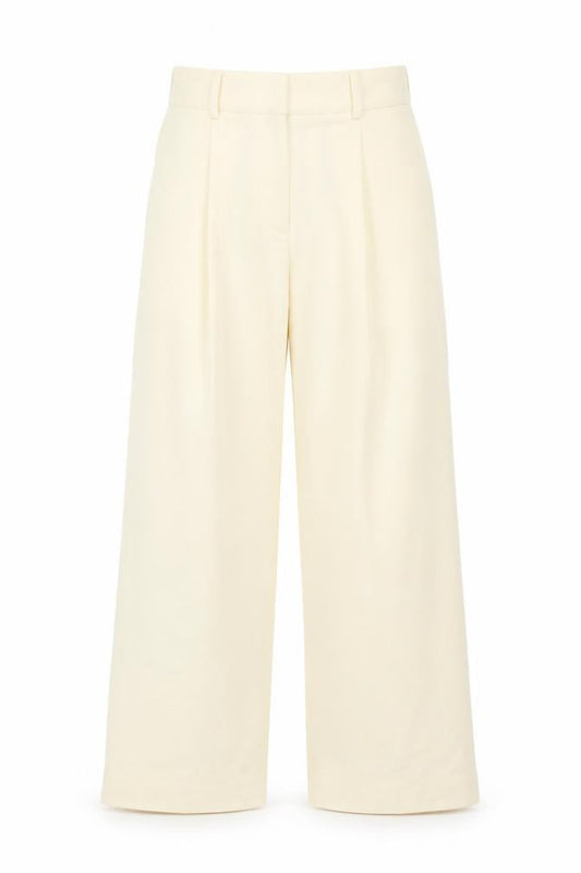 Marks and Spencer Women Yellow Size 6 Wide Leg Pleated Trousers