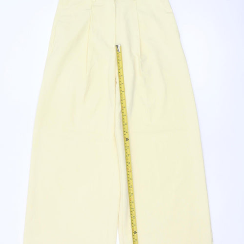 Marks and Spencer Women Yellow Size 6 Wide Leg Pleated Trousers