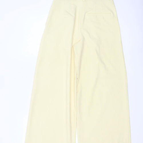 Marks and Spencer Women Yellow Size 6 Wide Leg Pleated Trousers