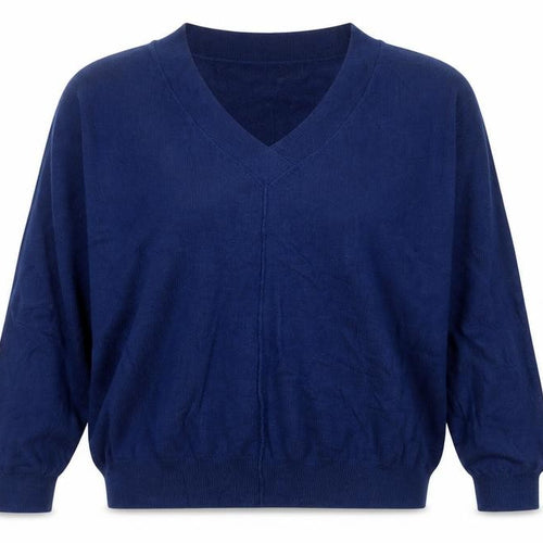 Next Women Blue M UK 12 V-Neck Long Sleeve Knit Pullover Jumper