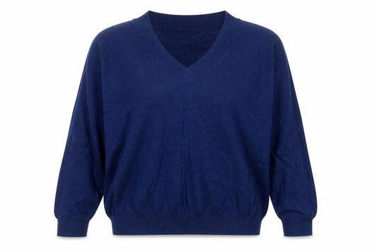 Next Women Blue M UK 12 V-Neck Long Sleeve Knit Pullover Jumper