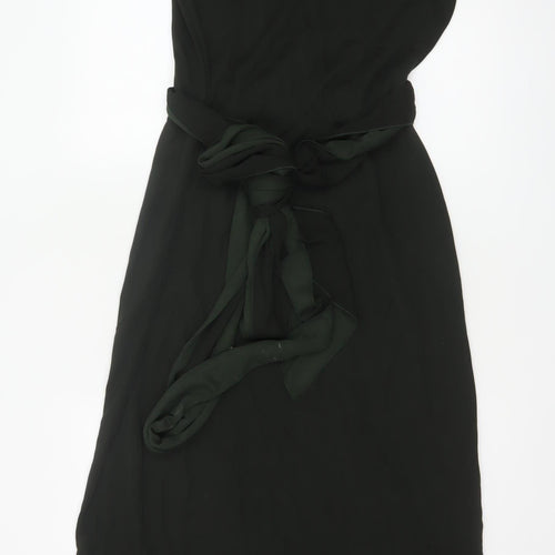 ME+EM Women Black UK 14 Sleeveless Maxi Belted Dress