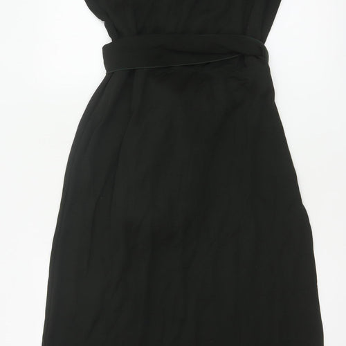 ME+EM Women Black UK 14 Sleeveless Maxi Belted Dress