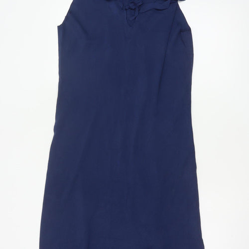 Next Women’s Blue UK 18 Long Sheath Dress Ruffle Flutter Sleeve