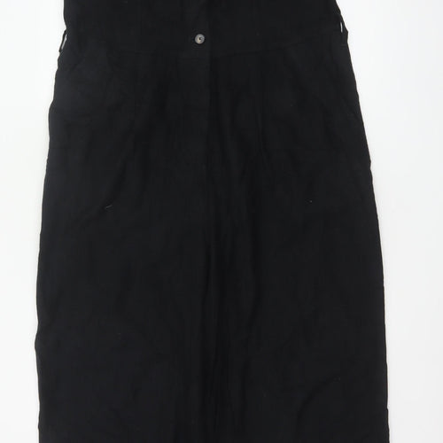 Toast Women Black UK 10 Wool Cotton Wide-Leg Sleeveless Jumpsuit