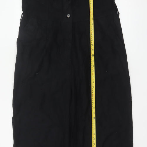 Toast Women Black UK 10 Wool Cotton Wide-Leg Sleeveless Jumpsuit