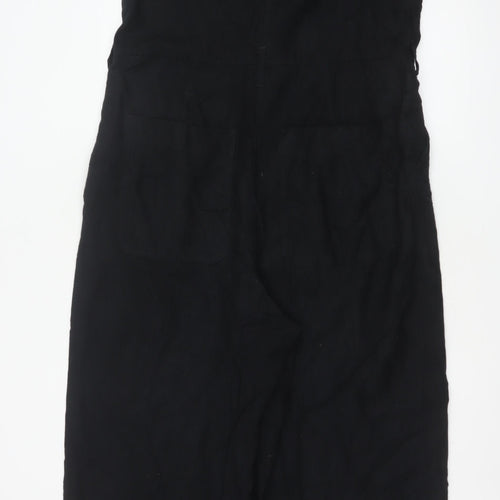 Toast Women Black UK 10 Wool Cotton Wide-Leg Sleeveless Jumpsuit