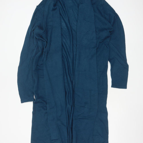 Roman Women’s Blue Size 16 Longline Open Knit Cardigan Pockets