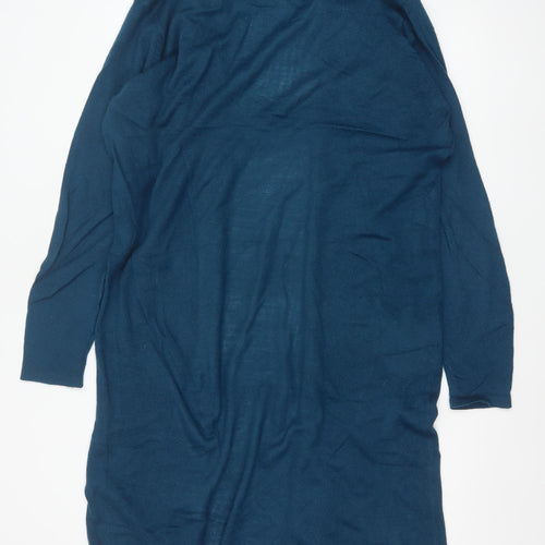 Roman Women’s Blue Size 16 Longline Open Knit Cardigan Pockets