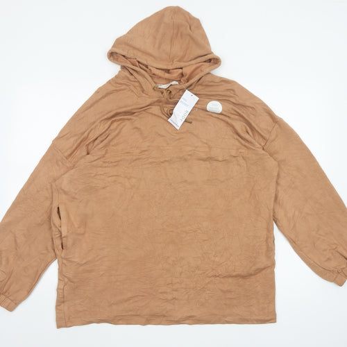 M&S Women’s Brown Size 16 Hooded Jersey Lounge Set Jumper Trousers