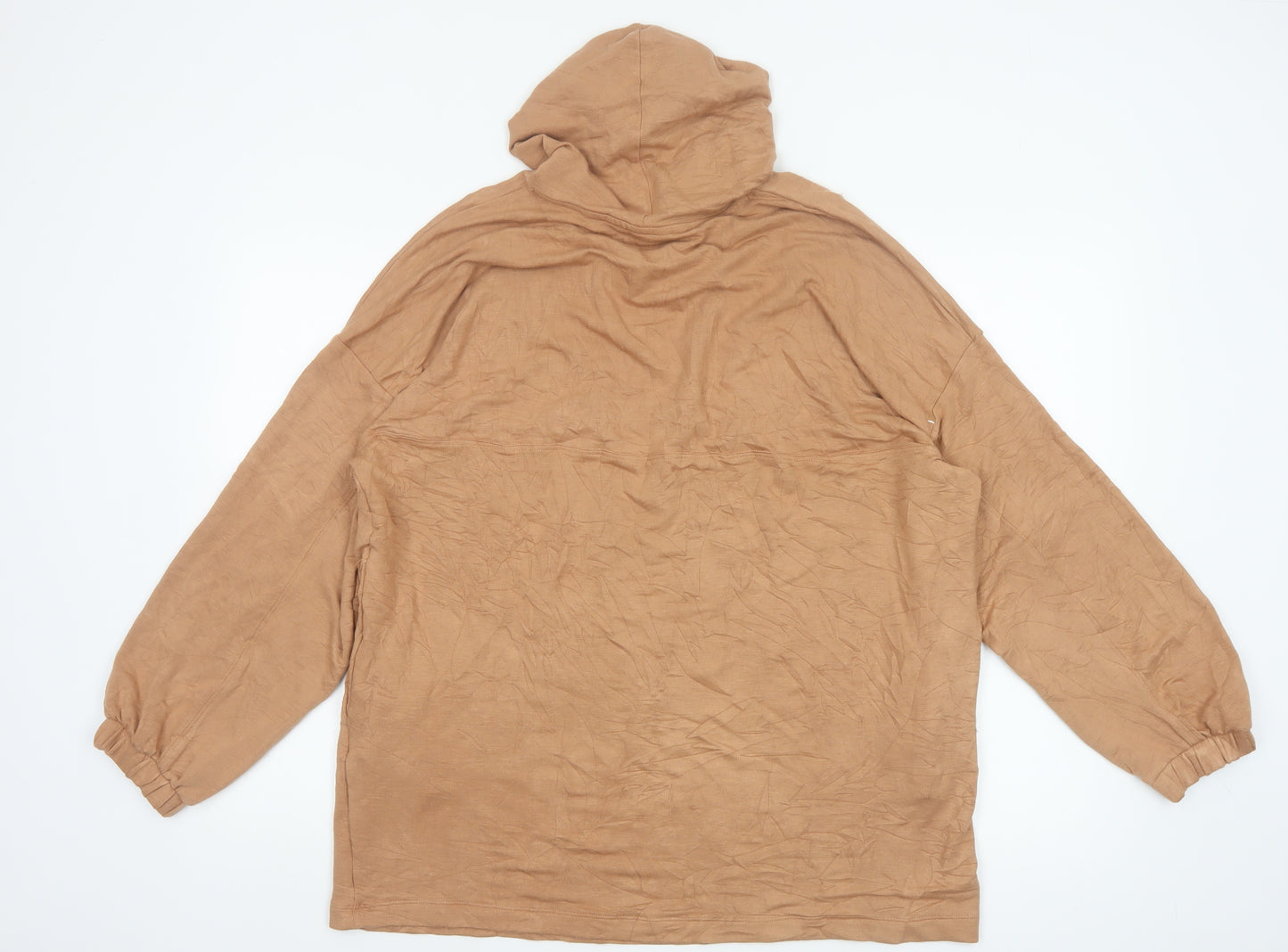 M&S Women’s Brown Size 16 Hooded Jersey Lounge Set Jumper Trousers