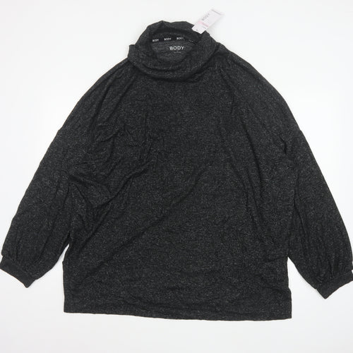 Marks and Spencer Women Black UK 20 Cowl Neck Knit Lounge Set Jumper