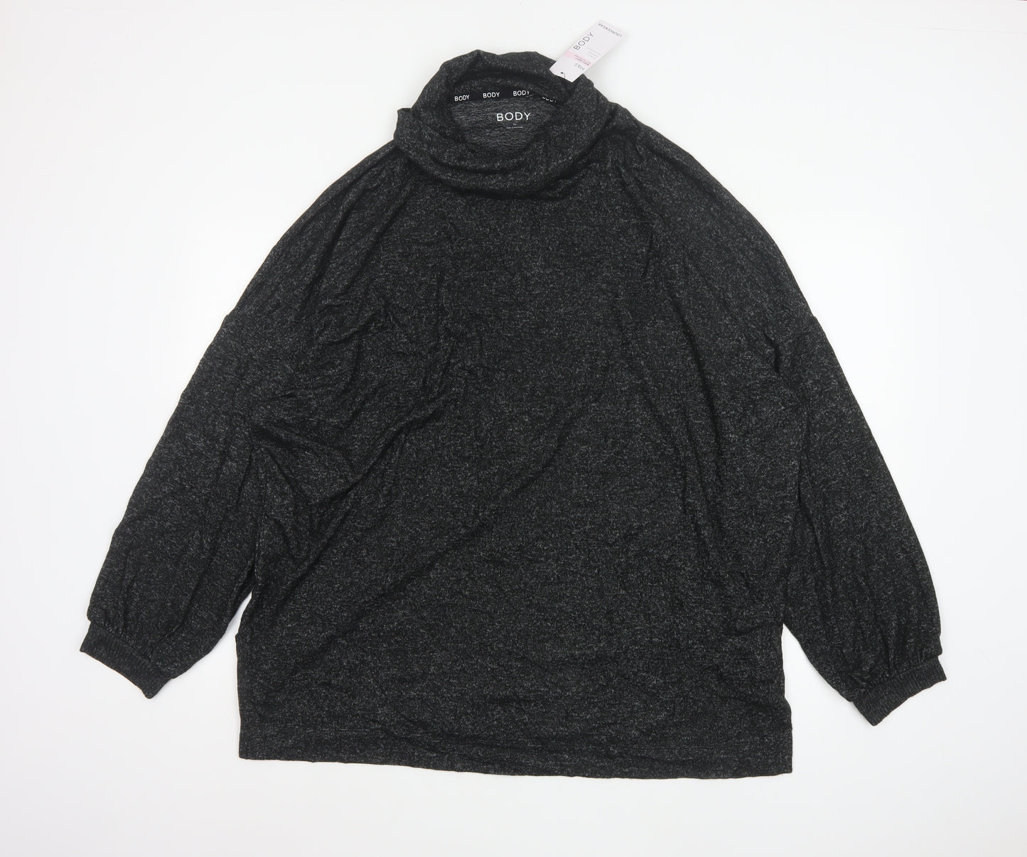 Marks and Spencer Women Black UK 20 Cowl Neck Knit Lounge Set Jumper