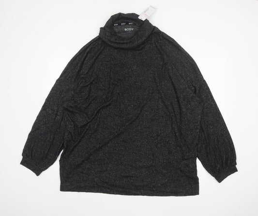 Marks and Spencer Women Black UK 20 Cowl Neck Knit Lounge Set Jumper