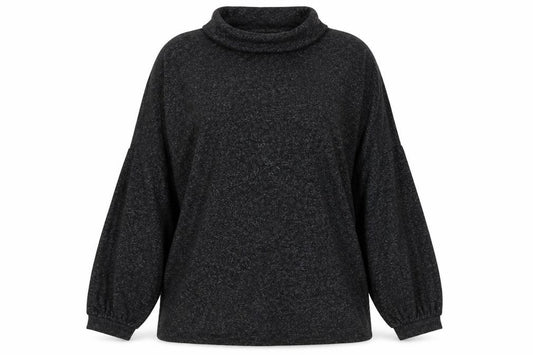 Marks and Spencer Women Black UK 20 Cowl Neck Knit Lounge Set Jumper