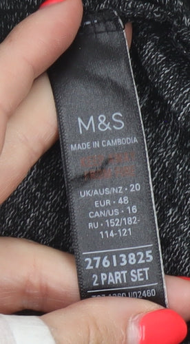Marks and Spencer Women Black UK 20 Cowl Neck Knit Lounge Set Jumper