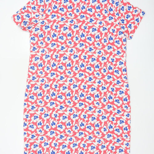 Marks and Spencer Women Red Floral Shift Dress UK 14 Short Sleeve