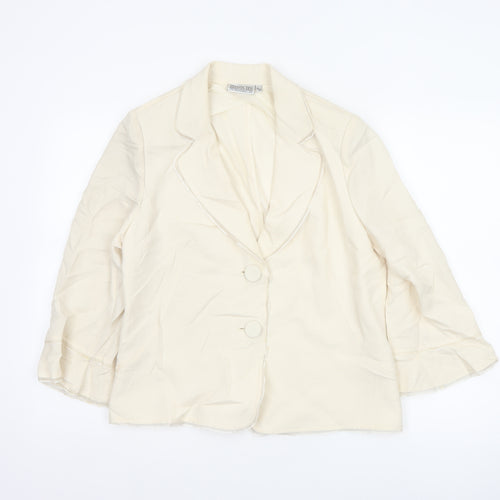 Gold by Michael H Women's Ivory UK 14 Vintage Two Button Blazer