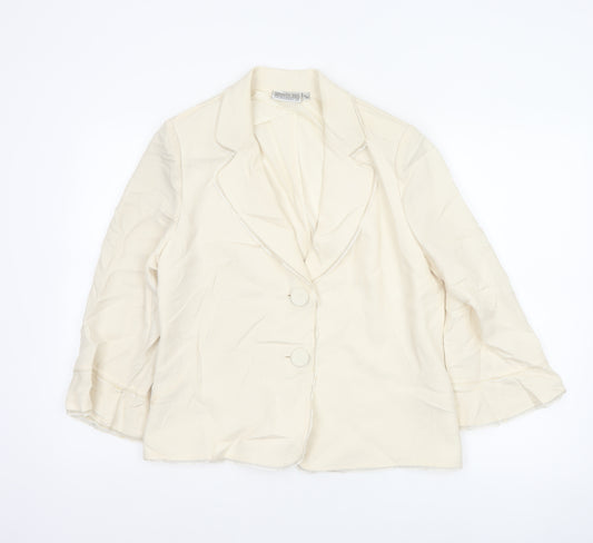Gold by Michael H Women's Ivory UK 14 Vintage Two Button Blazer