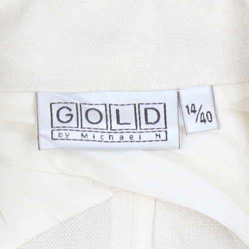 Gold by Michael H Women's Ivory UK 14 Vintage Two Button Blazer