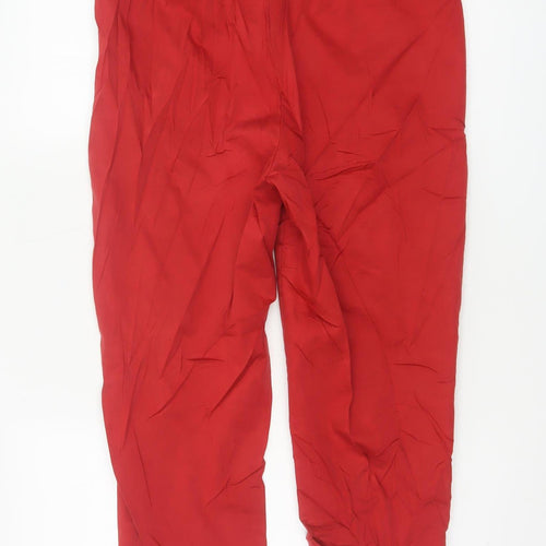 Marks & Spencer Women Red UK 14 Short Straight Leg Trousers
