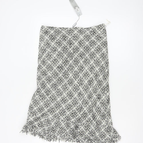 Per Una Women Grey Tweed Trumpet Knee Length Skirt UK 10 NWT
