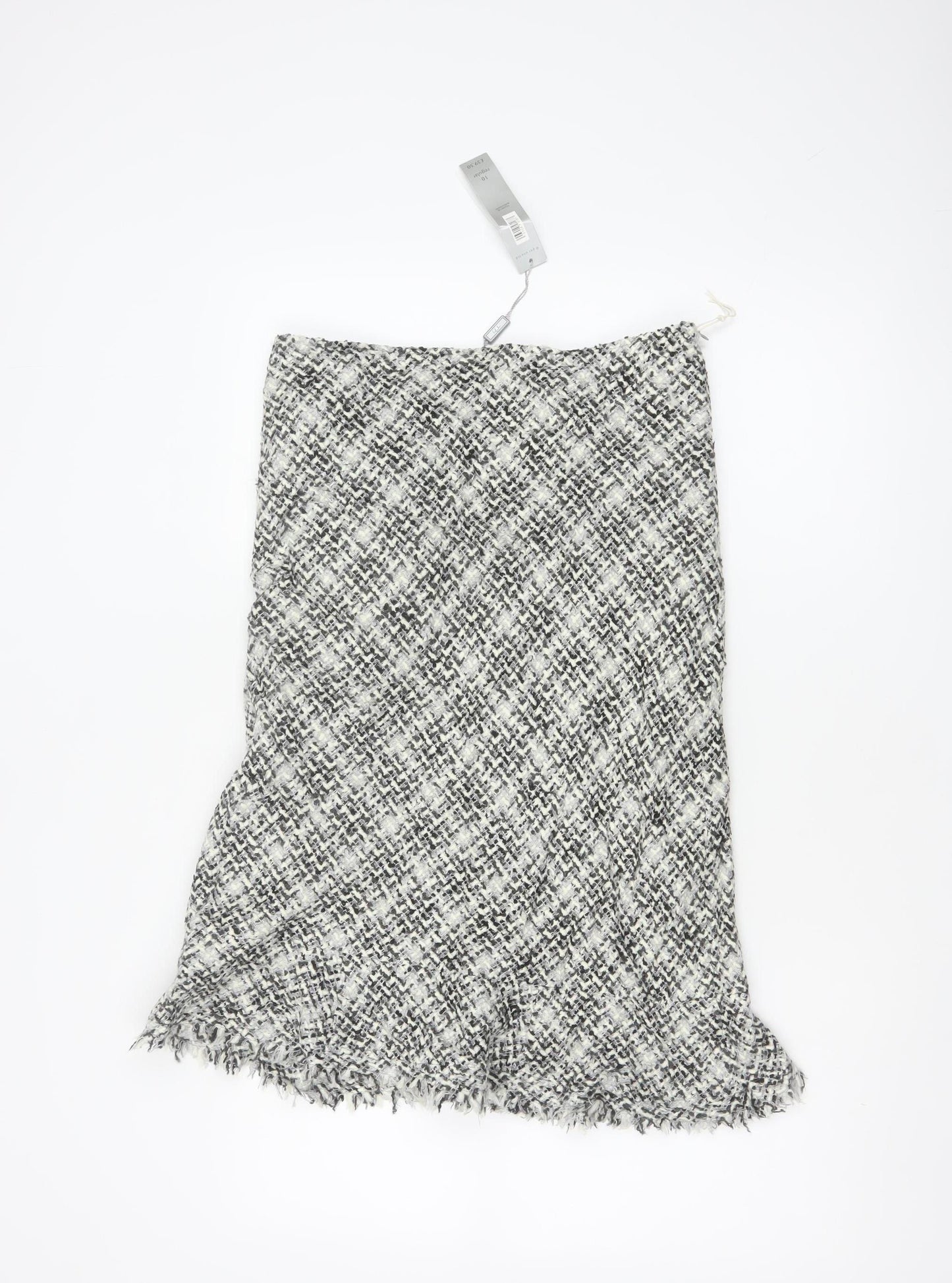 Per Una Women Grey Tweed Trumpet Knee Length Skirt UK 10 NWT