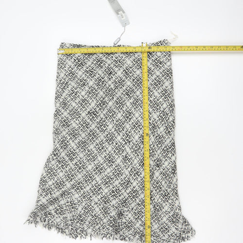 Per Una Women Grey Tweed Trumpet Knee Length Skirt UK 10 NWT