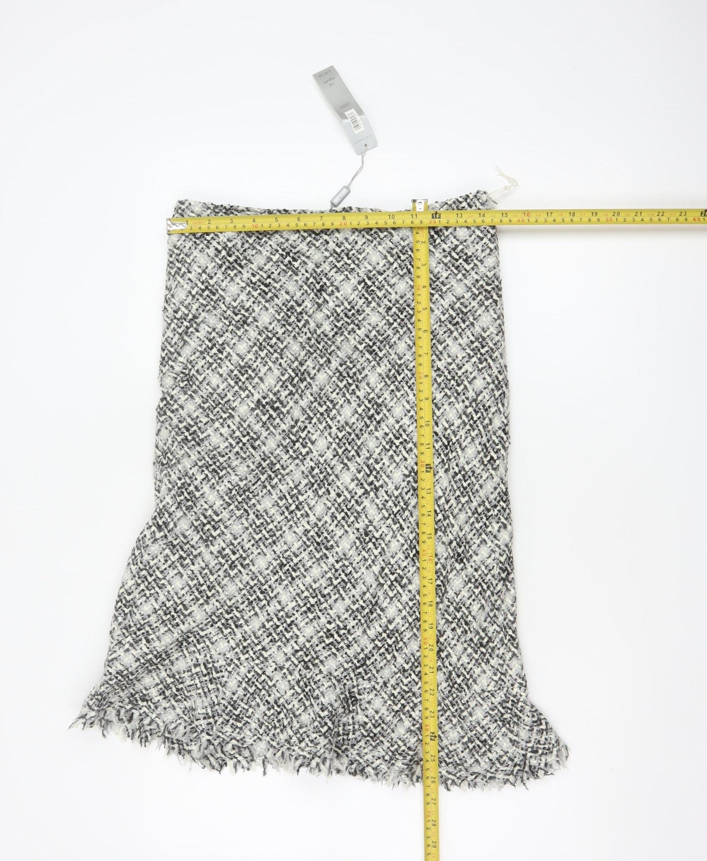 Per Una Women Grey Tweed Trumpet Knee Length Skirt UK 10 NWT