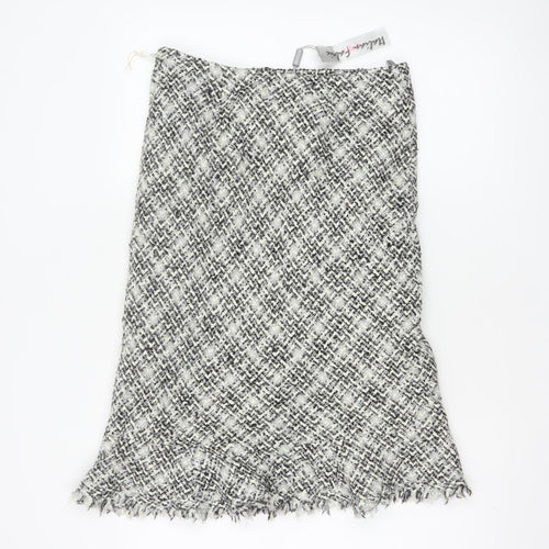 Per Una Women Grey Tweed Trumpet Knee Length Skirt UK 10 NWT
