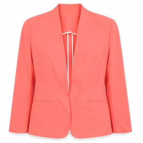 Marks & Spencer Women Pink UK 12 Open Front Stretch Blazer Workwear