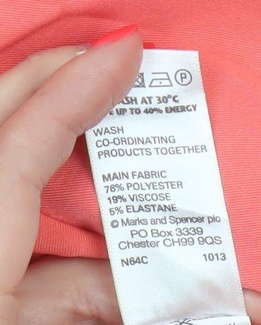 Marks & Spencer Women Pink UK 12 Open Front Stretch Blazer Workwear
