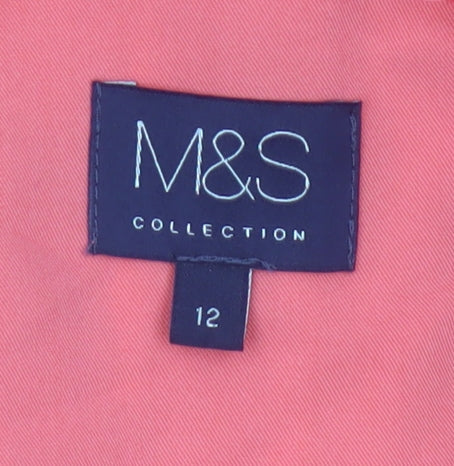 Marks & Spencer Women Pink UK 12 Open Front Stretch Blazer Workwear