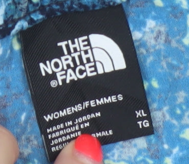 The North Face Women's Blue XL Printed Running Shorts Drawstring Pockets