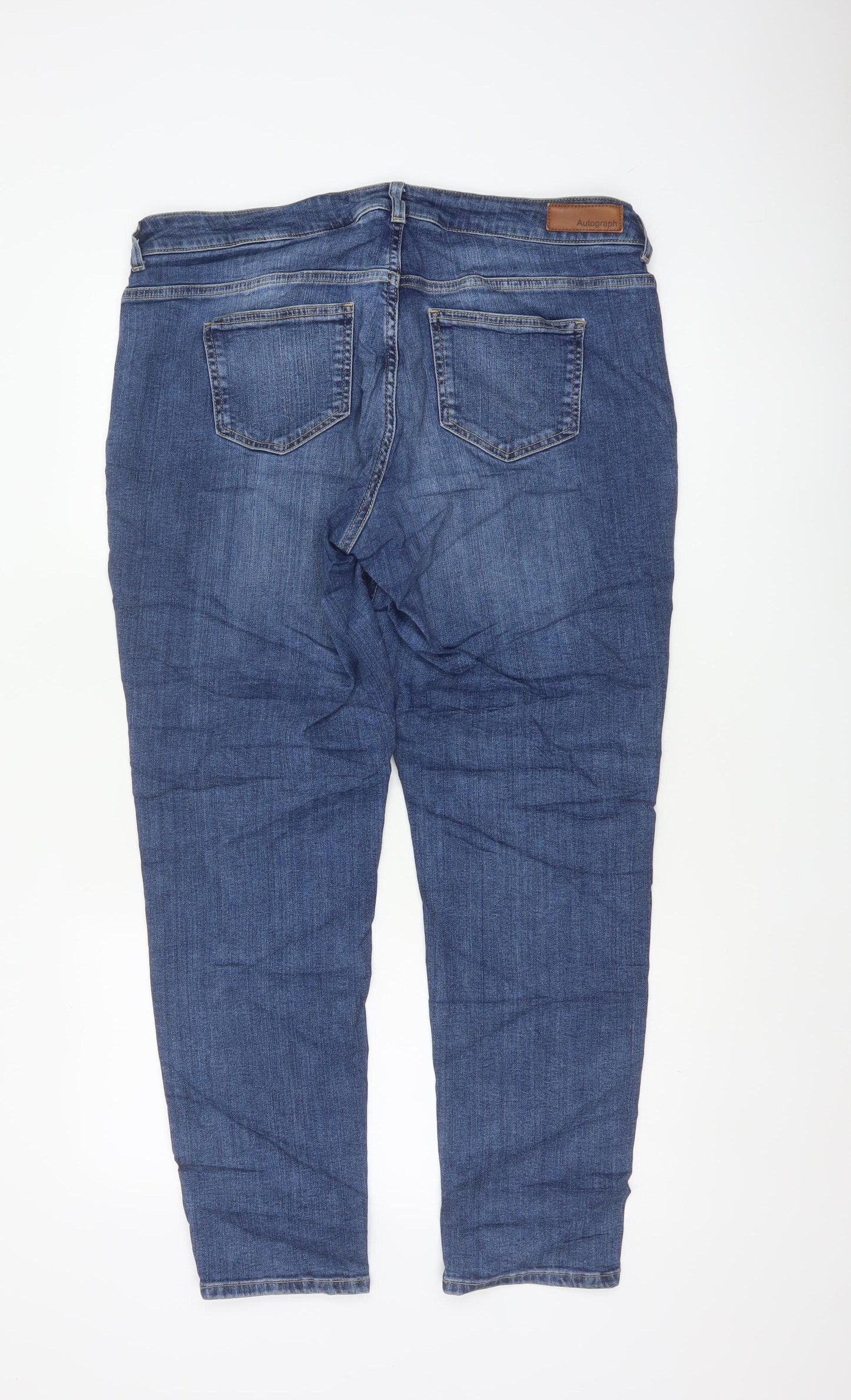 M&S Autograph Women’s Blue UK 16 Mid Rise Skinny Stretch Jeans