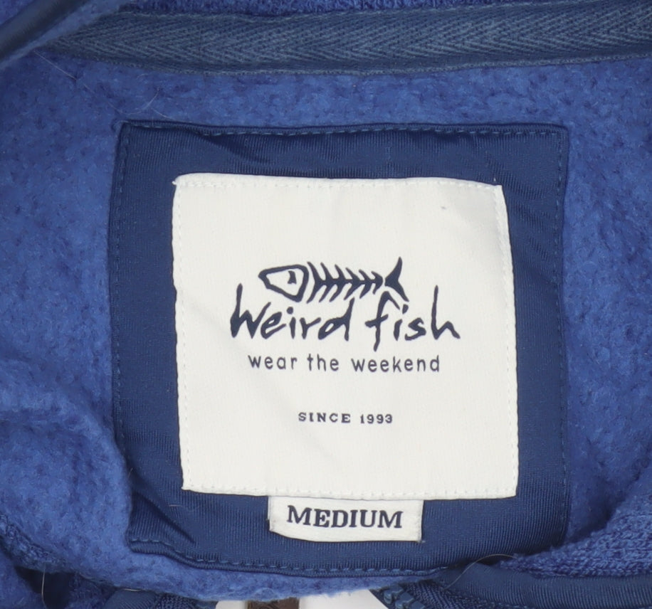 Weird Fish Men’s Blue M 1/4 Zip Fleece Pullover Sweatshirt
