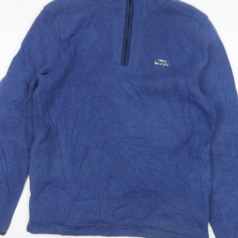 Weird Fish Men’s Blue M 1/4 Zip Fleece Pullover Sweatshirt