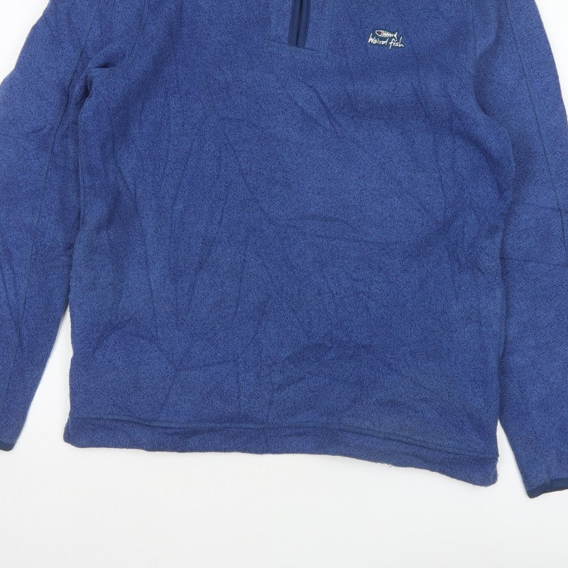 Weird Fish Men’s Blue M 1/4 Zip Fleece Pullover Sweatshirt