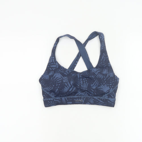 USA Pro Women’s Blue Geometric Crossback Sports Bra UK 10 Medium Support