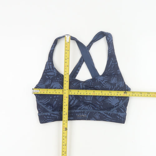 USA Pro Women’s Blue Geometric Crossback Sports Bra UK 10 Medium Support