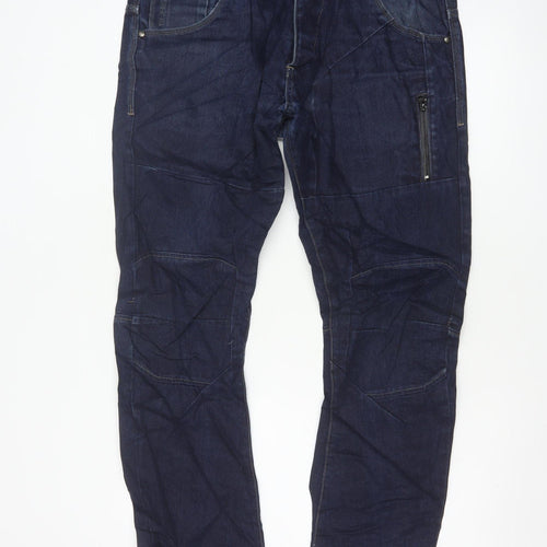 Voi Jeans Men’s Blue W36 L32 Vader Tapered Denim Jeans Zip Pocket