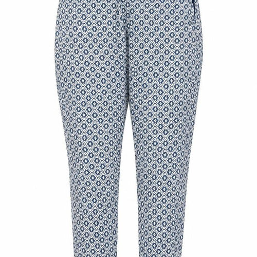 H&M Women’s Blue Geometric Print Skinny Stretch Trousers UK 8