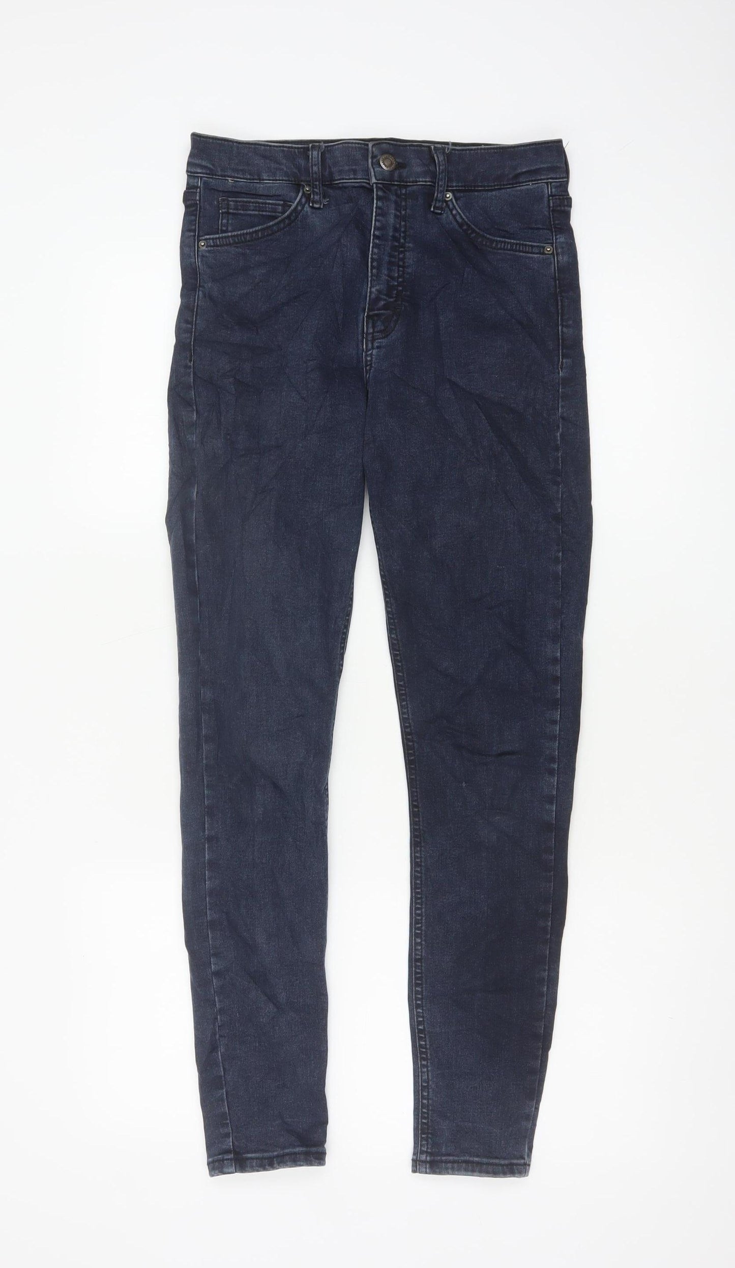 Topshop Women's Blue UK 10 Jamie High Rise Skinny Jeans W28 L32