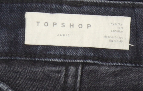 Topshop Women's Blue UK 10 Jamie High Rise Skinny Jeans W28 L32
