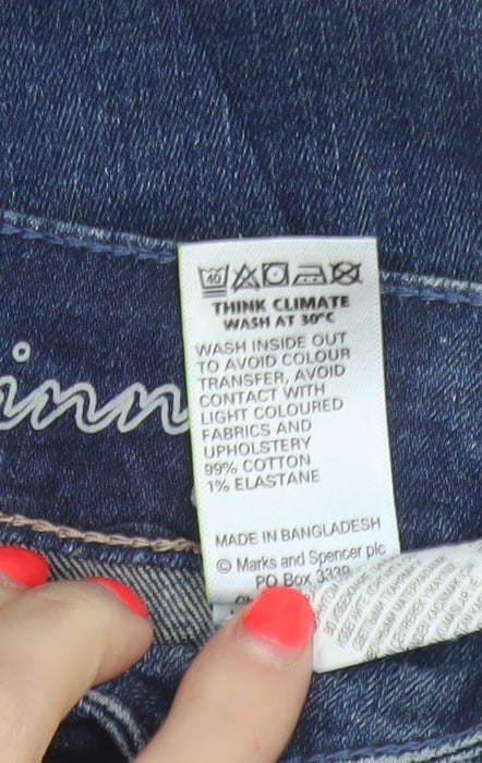 M&S Women’s Blue UK 16 Indigo Collection Skinny Stretch Jeans
